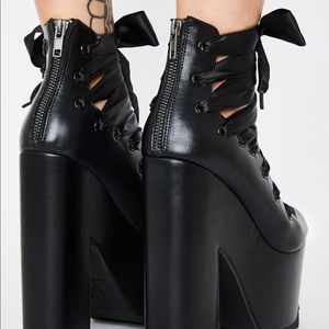 (New) YRU Black Ballet Bae Platform shoes Size 10